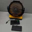 Korbot 36000mAh Portable Camping Fan - 120HRS Rechargeable Fan with Detachable Battery with LED & Remote - 4 Speeds Battery Powered for Tent,Travel, Office, Jobsite (Yellow2)