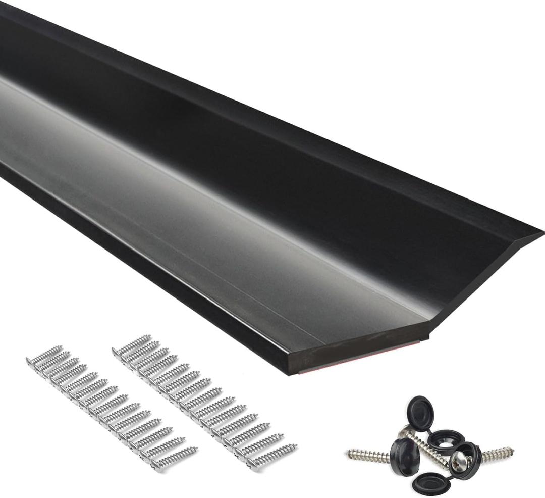 Garage Door Seal Top and Sides Seal Strip Black 34.4FT Rubber Weather Stripping Replacement Soft and Hard Composite, Weatherproofing Universal Sealing