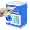 Refasy Children Fun Toys for 3-12 Year Old Girl Boy, 8-12 Kids ATM Bank Machine with Bank Card Money Box for Kids Blue