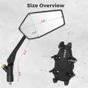 Motorcycle Mirrors for Handlebars with Phone Mount, ATV Mirrors, Bolt-On Rear View Mirrors for Motorcycle ATV Scooter Cruiser, Adjustable HD Rearview Compatible with Suzuki Yamaha Honda