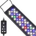 hygger 48W LED Aquarium Light, 48-54 Inch Fish Tank Light with Timer Auto On/Off, Sunrise Sunset Mode, Adjustable Brightness and Colors, Full Spectrum Light with Extendable Brackets for Freshwater