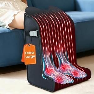Red Light Therapy for Feet & Legs – 2026 Upgraded Device with 480 LEDs, 3-in-1 Chips, Extra-Large Infrared Wrap, 5 Modes, Adjustable Timer, Infrared Light Therapy Pad for Body, 11.8" × 15.7" × 25.5"