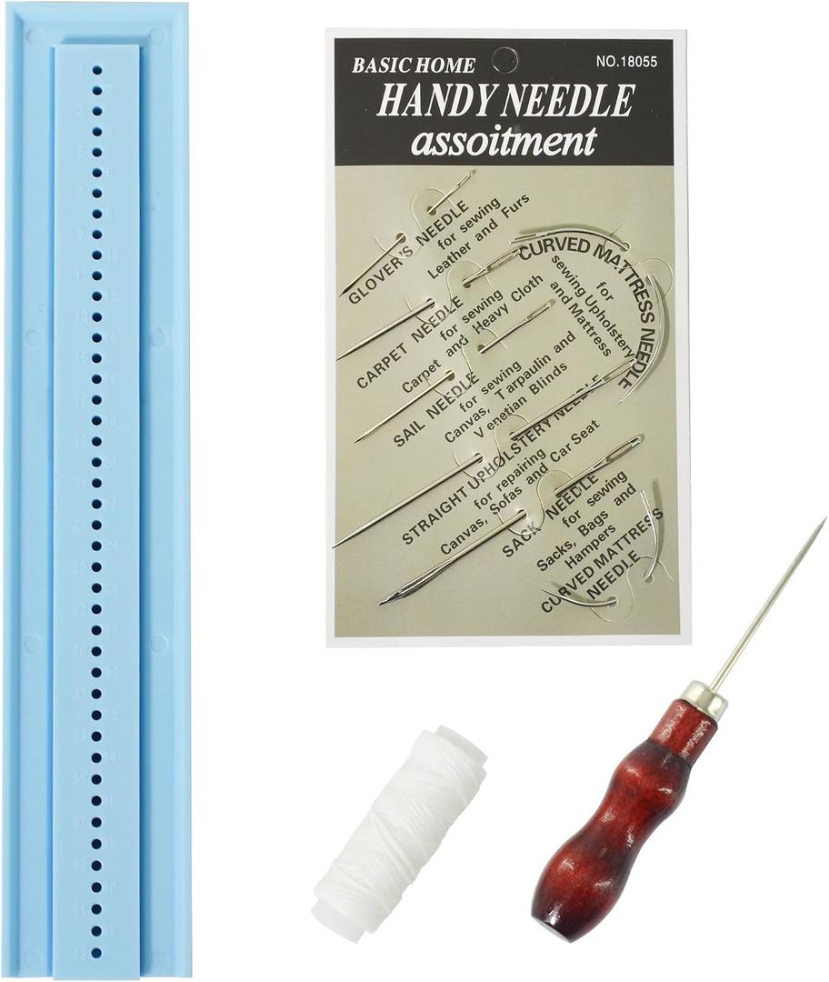 Signature Punching Tools for Bookbinding Supplies with an Awl and Cradle for Starter, Plastic Easy Scrapbooking Kits for DIY Crafts, Notebook, Journals, Planners, Blue