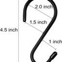 18 Pack Large S Hooks for Hanging, 4-1/2 inch Heavy Duty Rust-Free Closet S Hook, Metal Non Slip Rubber Coated S Hooks Black for Hanging Clothes Jeans Plants Bag Belt Pan Pot Cup Towels Basket Tools
