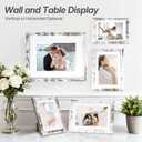 Distressed White 5x7 Picture Frame, Picture Frames 5x7 Wooden Picture Frames with Real Glass, Rustic 5 x 7 Photo Frame for Wall or Tabletop, Display Picture 4x6 with Mat or 5x 7 Without Mat (5 Pack)