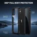 CENHUFO Privacy for iPhone 12 Mini Case, Full Body Phone Case with Built-in 9H Tempered Glass Privacy Screen Protector, Anti Peep Anti Spy Shockproof Protective Bumper Clear Cover - Black