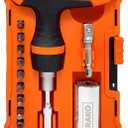 RAK Universal Socket Tool - Birthday Gifts for Men - Set of 15, 1/4-to-3/4-inch Wrench Grip, T-Handle Ratchet Driver, 10 Screwdriver Bits - Gifts for men, Husband, Handyman