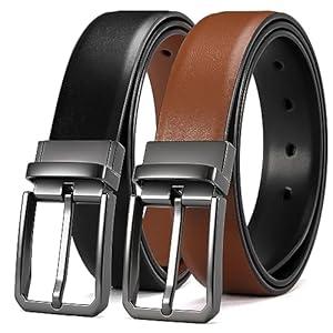 CHAOREN Mens Leather Reversible Belt - Dress Belt for Men 35mm - Double Style, Singular Elegance