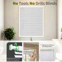 No Tools No Drill 1" Cordless Mini Blinds, Horizontal Light Filtering Blind, Vinyl Blinds for Indoor Windows 21.5" W x 36" H, White.