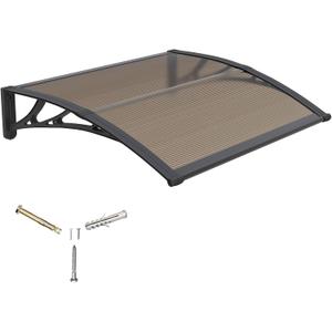 Door Awning 32"x40" Window Awning for Doors Canopy Exterior, Polycarbonate Cover for House Porch Patio Deck, UV Rain Snow Sunlight Protection, Hollow Sheet, 32x40in