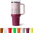 Cup Boot for Stanley, Silicone Protector Cover Accessories for Stanley Quencher H2.0 FlowState Tumbler 20oz/20oz/30oz/Stanley Adventure Quencher Tumbler 24oz (Plum)