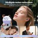Sleep Earbuds, Mini ANC Wireless Earbuds Bluetooth 5.4 Headphones Deep Bass Stereo, 48H Playtime Ear Buds, 4 ENC Noise Cancelling Mic, IP7 In Ear Earphones for Side Sleepers,Touch Control, black