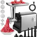 Electric Meat Grinder, [3200W Max] Meat Grinder Heavy Duty for Home Use, Sausage Stuffer with 2 Blades, 4 Grinding Plates, 3 Sausage Tubes, Kibbe Kit, Stainless Steel (Black)