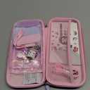 innoAura Switch Case, 17 in 1 Accessories Bundles with Carrying Bag, Game Case, Screen Protector & Cute Pendant (Pink-Purple Gradient)