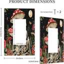 Mushroom Skull Skeleton Moon Star Plants Floral 1-Gang Decora GFCI Device Single Rocker Wall Plate Oversized Electrical Decorative Decorator Light Switch Receptacle Outlet Cover
