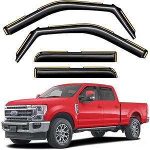 in-Channel Window Rain Guards Fit for Ford F150 2015-2020 SuperCrew (Fit for Ford F250-F550 2017-2025) Extra Durable Window Visors Window Deflectors Vent Shades Car Accessories-4 pcs 2-Q11