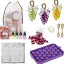 Grape Soap Making Kit DIY Grape Soap Mold, Craft Set with Reusable Silicone Molds, Jute Rope & Complete Supplies for Handmade Soap, Home Decor & Gifts Beginners Friendly Soap Making Kit
