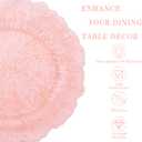 U-QE 60PCS Pink Plates for Party - Pink Plastic Plates Disposable Heavy Duty - Clear Pink Plastic Plates for Mother's Day Including 30 Plastic Dinner Plates 10" & 30 Plastic Dessert Plates 7"