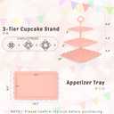 NWK 5 Piece Cake Stand Set with 2 x Large 3-Tier Cupcake Stands, 3 x Appetizer Trays, for Wedding Birthday Baby Shower Tea Party Decorations (Colorful)