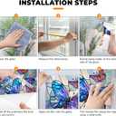 2PackWindow Privacy Film Frosted Glass Window Sticker Window Film Static Glass Cling Tint Non-Adhesive for Home Door Decorative Frosting Cover 17.5 X 39.3 inch (2pcs-sparkle-butterfly)