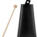Eastrock 9 inch Metal Steel Cow Bells Noise Makers Hand Percussion Cowbell with Stick for Drum Set
