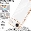 Designed for iPhone Air Case Rectangle, Works with Magnetic Wireless Charging, Full Lens Protection, Flexible TPU Electroplated Edge for Women Men Phone Case for iPhone Air White (Air 6.5inch)