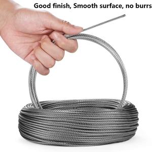Steel DN Mate 400FT 1/8 Stainless Steel Cable for Steel Cable Railing Kit, T316 Stainless Steel Wire, 1800 lb Breaking Strength, 7x7 Strands Construction Cable Railing System, Marine Grade Wire DW40