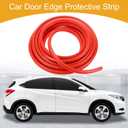 1 Pcs 16.40ft 5000mm Universal Car Door Edge Protective Sealing Strip - Car B-Type Door Scratch Protection Guards Anti-Scratch Collision - TPE Red