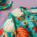 Yccutest Newborn Baby Girl Halloween Outfit Onesie Long Sleeve Cute Pumpkin Romper + Headband Toddler Infant Bodysuit Clothes (0-6 Months, Green)