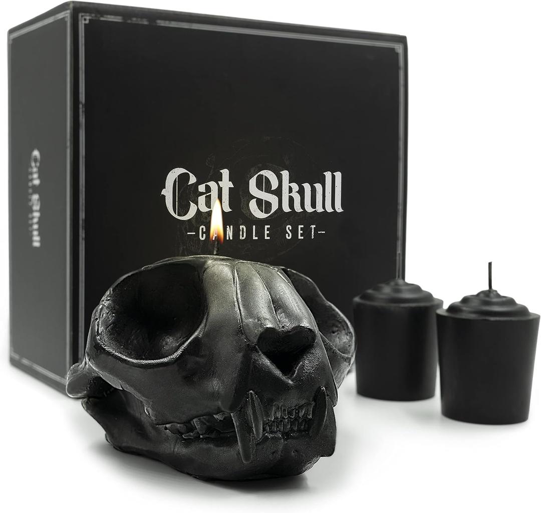 GAVIA Skull Candle Set - Halloween Decor - Emo Decor