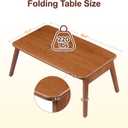 Japanese Folding Coffee Table, Mid Century Modern Bamboo Tatami Low Table, Portable Space-Saving Floor Table for Sitting on the Floor, Small Space Living Room Bedroom
