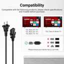 4.9Ft AC Power Cord Compatible with TCL Roku 55 65 75 Class 6 Series 4K Smart TV Series R635 55R635 65R625 65R635 75R635 75S431 75S435 75-R635 Mini-LED QLED Dolby Vision HDR