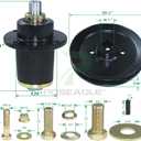 3 Pack 037-6015-50 Spindle Assembly with 033-6004-00 Spindle Pulley Replace 037-6015-00, 037 6015 50, 037601550 for Bad Boy ZT Elite 60", Maverick 60", ZT Elite Limited 60", Revolt 61" Decks