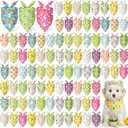 Abbylike 100 Pcs Easter Dog Bandanas Bulk Bunny Egg Carrot Bandanas for Dogs Triangle Kerchief Bibs Scarf Set for Pet Costume Easter Photo Props Accessories Pet Shops, 25 Styles (19.7 x 13.8 x 13.8)