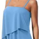 SUUKSESS Women Tummy Control Tankini Swimsuit Ruffle High Waisted Bathing Suit (Blue, M)