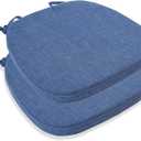 U-Shaped Chair Cushions for Dining Chairs Kitchen Chair Pad with Ties Set of 1/4/6, Thicken Slip Seat Cushions for Kitchen, Patio Garden, Dining Room Washable Cover(Size:2 Pieces,Color:Navy Blue)