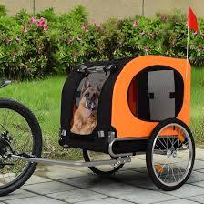 Dog Bike Trailer, 88LBS Pet Stroller Cart Bicycle Carrier with Quick-Release Wheels, Collapsible Dog Bicycle Trailer with Bike Coupler, Non-Slip Mat & Safety Flag Washable Non-Slip Lining (Orange)