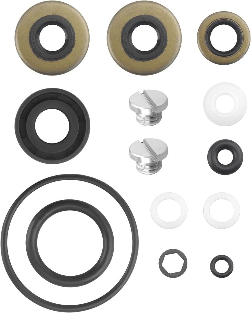 Lower Unit Seal Kit 396350 Fit for Johnson Evinrude 8hp(1996-2001 2003-2004) 10hp(1996-1998) 9.9hp 15hp(1985-2001 2003-2007) Outboards, Gearcase Seal Kit Replace 18-2656