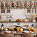 Kitchen Cafe Valance Curtain for Small Windows,Thanksgiving Farm Harvest Rod Pocket Blackout Curtains,Fall Maple Leaves on Buffalo Plaid Darkening Window Treatment for Living Room Bedroom Bathroom (54"W x 18"L (Pack of 1), Multi Color)