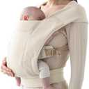 Ergobaby Embrace Baby Carrier Newborn to Toddler - Breathable Baby Carriers for Summer - Cozy Essentials (7-25 Pounds), Ponte Knit, Cream