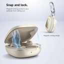 SURITCH for SHOKZ OpenFit Case Cover, Shockproof Magnetic Cases for SHOKZ OpenFit Open-Ear Earbuds True Wireless Bluetooth Headphones, Protective Cover with Magnetic Lid Lock & Carabiner, White