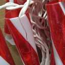 VCOKEN 10'' Christmas Candy Cane Pathway Markers Lights - Set of 10 Christmas Stakes Lights Outdoor Pathway Decorations, Connectable & Light Up Xmas Holiday Party Yard Art Indoor Outdoor Ornament (Red)