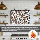 Stove Top Covers, Cow Print Brown Heat-Resistant Stove Top Cover for Electric, 20.96" x 29.18" Anti-Slip Waterproof Mat for Glass Stove Top Protector Pad Multipurpose Foldable Cooktop Cover