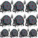 U`King Stage Lights 10 Packs 36LED RGB LED Par Lights, 7 Channel DJ Party Lights with Remote Control & DMX Controller Sound Activated Uplights for Events Birthday Bar Dance Decoration
