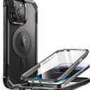 i-Blason Ares Magnetic for iPhone 15 Pro Max Case MagSafe with Built-in Screen Protector [Military-Grade Protection] Clear Slim Full-Body Shockproof Bumper Phone Case for iPhone 15 Pro Max (Black)