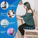 Seat Cushion & Lumbar Support Pillow for Office Chair, Car, Wheelchair Memory Foam Desk Chair Cushion for Sciatica, Lower Back & Tailbone Pain Relief Desk Pad with Adjustable Strap 3D Washable Cover, Cushion18"x 14"x 3" Lumbar Pillow13.7" X 13"x 4"