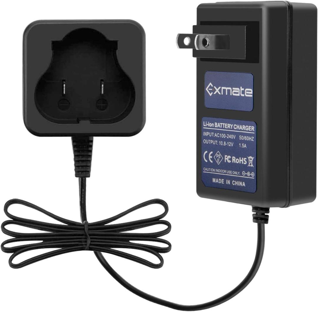 Exmate 12V Lithium Battery Charger Compatible with Black and Decker BL1110 BL1310 BL1510 LB12 LBX12 LBXR12 12V Pod Style Battery (Not for Ni-MH/Ni-CD Battery)