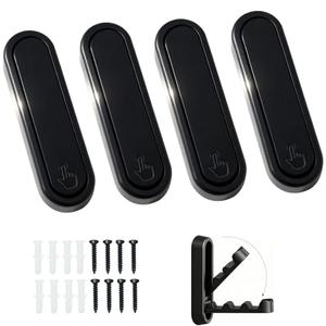 XZWEAHG 4PCS Folding Coat Hooks,Black Wall Hooks for Hanging, 4 Folding Coat Hooks, Flip Down Heavy Duty Hooks Robe Hook Wall Mounted for Clothes, Towels, Hats & More