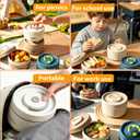 4 Tier Portable Insulated Lunch Container Set, Stackable Bento Box with Thermal Lunch Bag, Microwaveable Hot Food Container for Adults, Leakproof Thermal Food Container for Picnic, Work & Travel