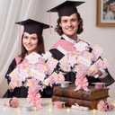 DoubleFill 2 Set Pink Graduation Decorations Class of 2026 Graduation Table Centerpieces Sticks Table Toppers with Lights for College High School Congrats Grad Party Supplies